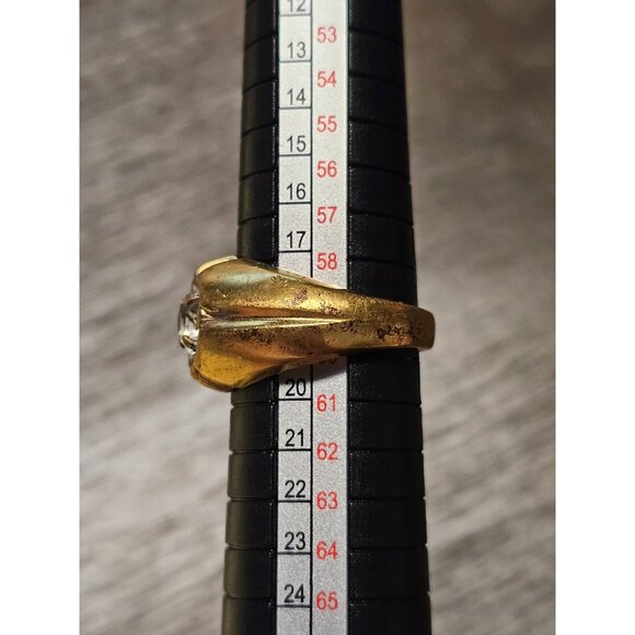 18K CZ Cubic Zirconia Ring Size 9 11.83g - Picture 4 of 6